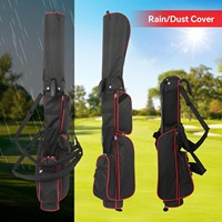 Sac de support de golf compact en nylon léger à double sangles multi 6 poches avec capuche de couverture de pluie sacs de golf portables sacs avec logo personnalisé