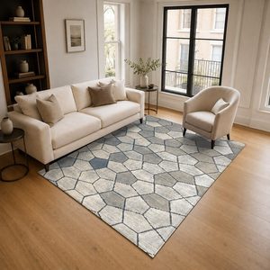 <b>RUGS</b> DEPOT LXDP-0645 Wholesale Grey Silver Modern Vintage Digital Printed Machine Washable Chenille Area <b>Rug</b> <b>Non</b> <b>Slip</b> - Product Image 2