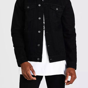 แจ็คเก็ตยีนส์ผู้ชายทรงเข้ารูปคุณภาพสูง สีพื้น ผลิตจากผ้าฝ้าย สำหรับผู้ใหญ่ - Product Image 3