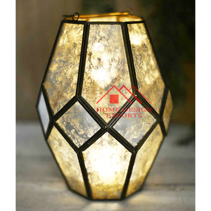 Lanterne hexagonale en verre transparent avec cadre en laiton pour la décoration de la maison, des hôtels et des restaurants - Product Image 5
