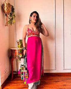 Exclusive Stitched <b>Kurti</b> for Upcoming Navratri Season Modern Indian Pakistani Style Heavy Georgette Fabric Embroidery Work Reyon - Product Image 4