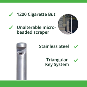 Grande capacité 1200 bout à bout extérieur cendrier urbain en acier inoxydable 304L moderne debout cigarette cigare fumer Durable ville - Product Image 3