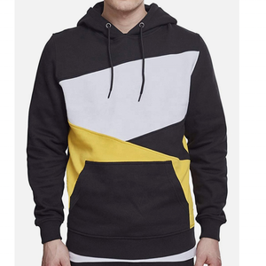 Sudadera con capucha de color negro, blanco y amarillo a la moda para hombre, ropa de invierno elegante, Jersey cálido de lana suave con bolsillo frontal - Product Image 1
