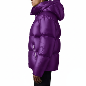 เสื้อแจ็คเก็ตพัฟเฟอร์บุผ้าสำหรับผู้ชาย พิมพ์โลโก้ด้านหน้าตามสั่ง ขายส่ง เสื้อคลุมกันหนาวลำลอง มีฮู้ดกันน้ำ - Product Image 5