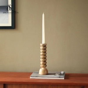 เชิงเทียนไม้มะม่วงมีสไตล์สำหรับตกแต่งบ้านแบบตั้งตามธรรมชาติและตกแต่งด้วยไม้วอลนัทใช้งานได้หลากหลายสำหรับคริสต์มาส - Product Image 2