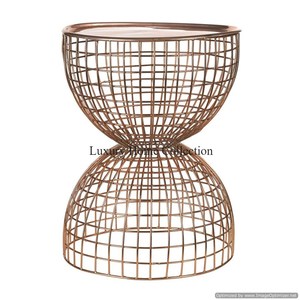 Table centrale en métal en forme d'arbre naturel en laiton antique avec dessus en verre de forme ronde Fabriqué à la main Designer Fancy Look Supply - Product Image 2