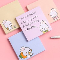 Bloc-notes autocollants mignons de dessin animé pour filles avec une forte adhérence, parfaits pour les étudiants branchés et une utilisation créative polyvalente.