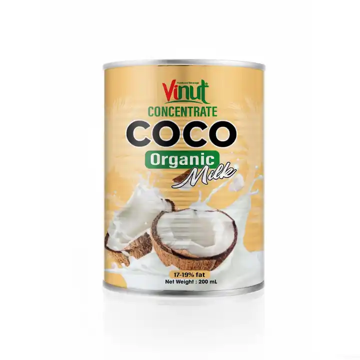 400ml di latte di cocco biologico (in scatola) per cucinare 17 19% di  grassi uht senza glutine e prodotti vegani con halal