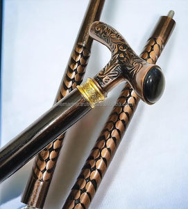 Bastón de madera más vendido con mango en forma de T de latón Regalo elegante en línea en la India - Product Image 2