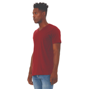 T-shirt col en V en mélange polyester/coton de haute qualité pour hommes grandes tailles, impression de logo personnalisée, tissu peigné respirant et séchage rapide - Product Image 2