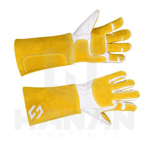 Guantes de soldadura de cuero dividido de vaca Premium resistentes al fuego equipo de soldador Industrial barato guantes de protección de manos - Product Image 5