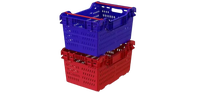 Caisse pliable DPK59 40x60x30cm en CPET, procédé thermoformage, pour le stockage et le transport industriels des assiettes et des bols en plastique