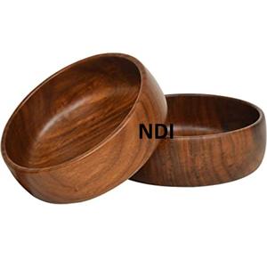 Vajilla rústica de madera para decoración de hogar y Hotel, diseño hecho a mano, ensalada de frutas, mezcla y servicio, cuenco hondo de madera - Product Image 1