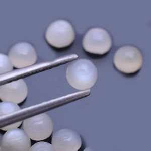 25 piezas de piedra lunar blanca Natural 3mm cabujón redondo 2,4mm piedra preciosa gruesa 4,3 Cts lote Iroc ventas piedra preciosa suelta de alta calidad - Product Image 4