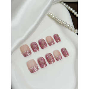 Uñas Postizas Orchid Glow, Diseño Elegante con Efecto Brillante - Product Image 2