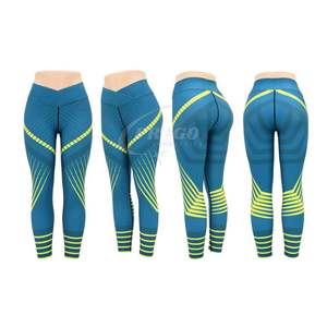 Leggings de yoga personnalisés en gros pour femmes, taille haute, doux, effet push-up, impression numérique, tricotés pour le fitness - Product Image 5