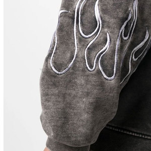 Pull à capuche délavé à l'acide style high street pour hommes en coton de haute qualité avec motif solide Impression numérique du logo personnalisé - Product Image 6