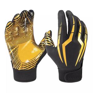 OEM Guantes de fútbol americano juvenil de agarre fuerte del fabricante Guantes de receptor de todos los tamaños para uso en la palma - Product Image 2