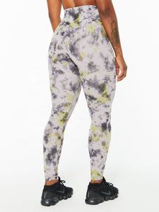 Sujetador con tinte de corbata Radial sin mangas con mallas para mujer, conjunto de Yoga, Sujetador deportivo, pantalones de Yoga, pantalones personalizados de talla grande - Product Image 6