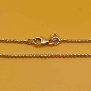 925 estampado hecho a mano delicado diseño de bola collar de cadena cadenas finas collares disponibles 16 18 20 22 pulgadas de longitud plata esterlina - Product Image 5