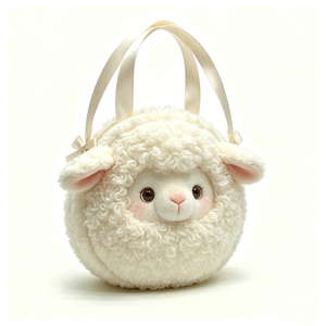 Mochila de peluche de cordero suave y adorable, juguete de peluche blanco crema, bolso para niños unisex de 31 cm a 50 cm - Product Image 3