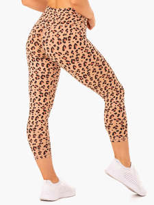 High Quality Women's Mid Waist Yoga <b>Leggings</b> Custom Sublimated Print Comfortable Breathable 4-Way Stretch Tights Leopard <b>Pattern</b> - Product Image 3
