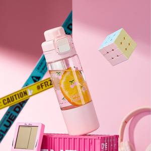 Wholesale Custom Logo Kids <b>Water</b> <b>Bottle</b> with Double Straws - Portable Plastic Tumbler Cup for Children, Outdoor Camping & Travel - Product Image 4