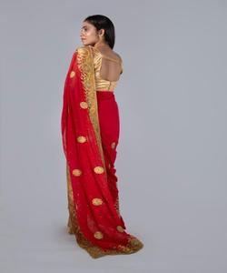 Vêtement de fête indien Designer Saree broderie soie Saree avec chemisier dames porter Surat Sari fête porter des vêtements de mariage Vêtement - Product Image 3