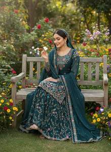 Top Demanded Sharara Suit Stylish <b>Kurta</b> Sharara with Dupatta <b>for</b> <b>Women</b> Available at Wholesale Supply from India - Product Image 5