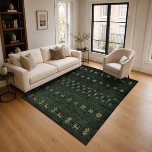 Tapis RUGS DEPOT LXDP-0981, tapis d'appoint en chenille noir charbon, imprimé numérique oriental traditionnel, lavable en machine, antidérapant, vente en gros - Product Image 2