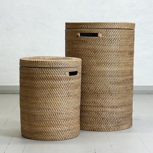 Hand weave rattan organizer <b>bins</b> for multi uses cheapest cost natural fiber <b>lidded</b> <b>bin</b> basket - Product Image 1