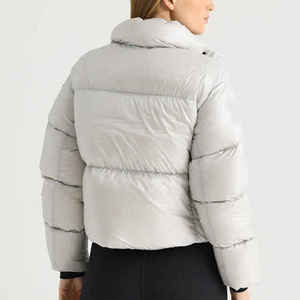 Wholesale Custom OEM <b>Cropped</b> Duck Down Puffer <b>Jacket</b> for Women 2023 Winter Warm Coats Oversize Fashion - Product Image 6