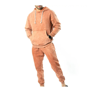 Traje de Jogger ajustado con logotipo personalizado para hombre, ropa deportiva de ocio con cremallera, chándal de dos piezas para invierno, opciones de talla grande - Product Image 5