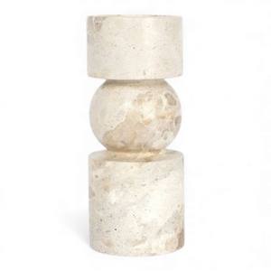 Juego de Portavelas de Mármol Apilados con Diseño Escultural Redondeado para un Estilo de Hogar Contemporáneo - Product Image 3