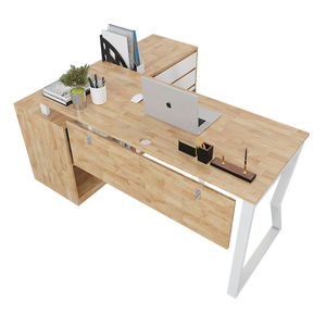 โต๊ะคอมพิวเตอร์สำนักงานผู้บริหารรุ่นใหม่ ขาเหล็ก ขนาด 160x140 ซม. ต้องประกอบเอง (HBMC022) - Product Image 1