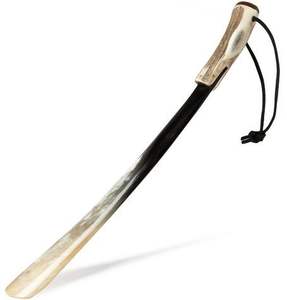 Corne à chaussure en corne véritable avec bois et corne Matériau mixte Design rustique fait à la main pour bricolage Noël Graduation Halloween Occasions - Product Image 1
