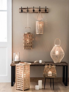 Elegant Vintage Bamboo Candle <b>Lantern</b> Customized Color <b>Large</b> Set Weddings Special Occasions <b>Floor</b> Standing Metal <b>Lanterns</b> - Product Image 3