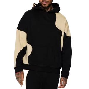 Nouvelle arrivée streetwear grande taille sweats à capuche pour hommes Color Block Two Tone Hoodie Unisex pull à capuche - Product Image 1