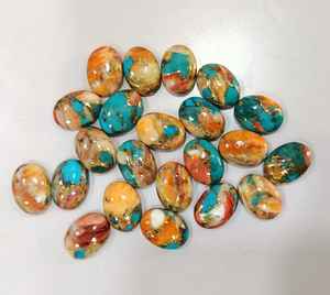 Turquoise cuivre naturelle de haute qualité, cabochon ovale de 10x14 mm, pierre précieuse multicolore, pierres précieuses en vrac pour la fabrication de bijoux, vente en gros - Product Image 2