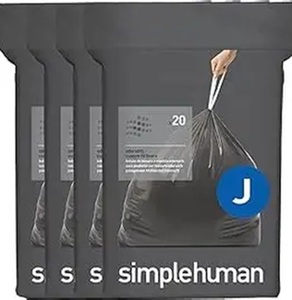 ถุงขยะแบบมีเชือกผูก simplehuman Code J Custom Fit, 100 ใบ, 30-45 ลิตร / 8-12 แกลลอน, สีขาว - Product Image 6