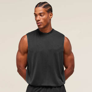 Débardeur 100% coton de haute qualité pour hommes pour les entraînements décontracté Fitness Singlet Bodybuilding Top sans manches - Product Image 1