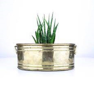 Maceta de Metal de hierro para decoración de jardín al aire libre hecha en fábrica india, macetas de Metal pulido antiguo personalizadas, bañera ovalada, precio al por mayor - Product Image 2