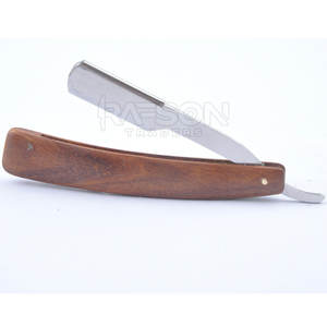 Cuchillas gemelas clásicas de acero inoxidable para hombres, maquinilla de afeitar recta, mango de madera de haya afilado preliminar, herramienta de afeitado facial desechable - Product Image 5