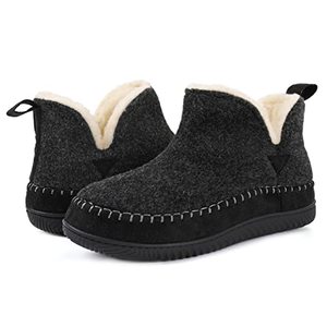 Chaussons d'intérieur décontractés en micro-suède et fourrure, chauds, à bout rond, antidérapants, écologiques et résistants à l'usure pour hommes et femmes - Product Image 1