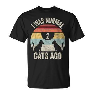 T-shirt vintage con gatto 'I Was Normal 2 Cats Ago' - Elegante t-shirt promozionale - Product Image 1