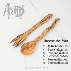 ชุดเสิร์ฟสลัดไม้มะกอกแบบทำมือเครื่องใช้ในครัวคุณภาพสูง - Product Image 3