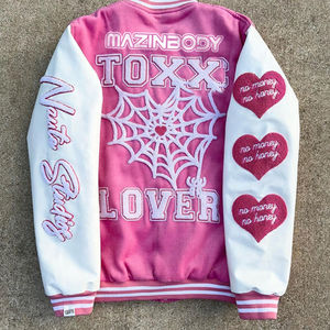 Veste de baseball en laine et cuir pour homme sur mesure avec broderie en chenille, veste universitaire personnalisée par le fabricant - Product Image 5