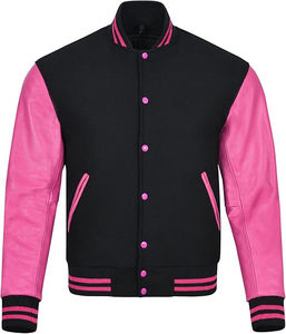 Venta al por mayor de chaquetas universitarias en blanco, logotipo personalizado, chaqueta de béisbol universitaria con grafiti de Letterman liso para hombre - Product Image 1