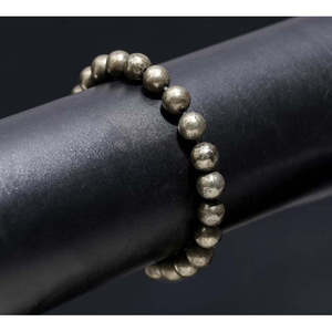 Grade 8 mm High Quality Genuine Pyrite <b>Beads</b> <b>Bracelet</b> 7 Inches Round Ball Shape Natural - Product Image 5