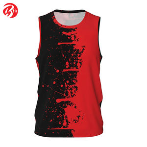 Uniforme de basket-ball en polyester BSCI sans manches élégant et respirant Vêtements de sport grande taille avec impression par sublimation - Product Image 2